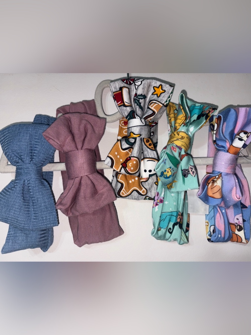 Little Sleepies Headband Bow Bundle | Bluey, Princess, Christmas Cookie + Solids